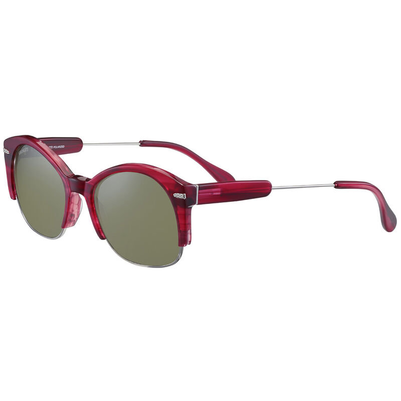 VINITA, Red Streaky Acetate with Shiny Silver Metal-Mineral Polarized 555nm Cat 3 to 3, hi-res image number null